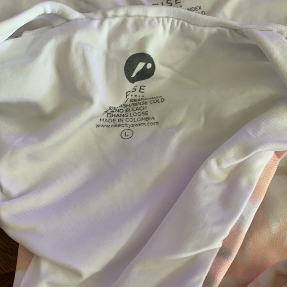 RISE CITY SWIM *Jayde* pink white tie dye strappy bikini bottom S M L - Picture 6 of 11